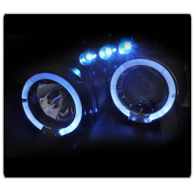 Subaru Impreza 2004-2005 Black Halo Projector Headlights with LED