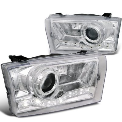 thumbnail image 2 of Chrome LED DRL Headlights For Ford F250/F350 Super Duty & Excursion 1999-2004 – Pair 2 of 4