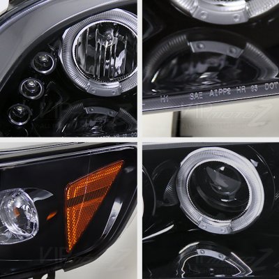 Honda Accord 1998-2002 Smoked Halo Projector Headlights with LED