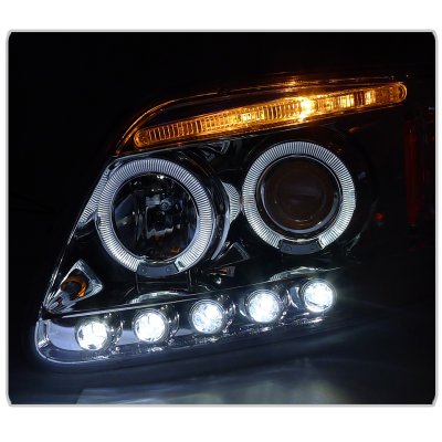 Ford Expedition 1997-2002 Clear Halo Projector Headlights with LED Eyebrow