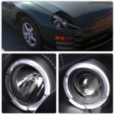 Mitsubishi Eclipse 2000-2005 Black Projector Headlights Halo