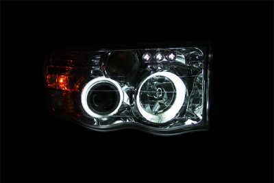 Dodge Ram 2002-2005 Projector Headlights Chrome CCFL Halo LED