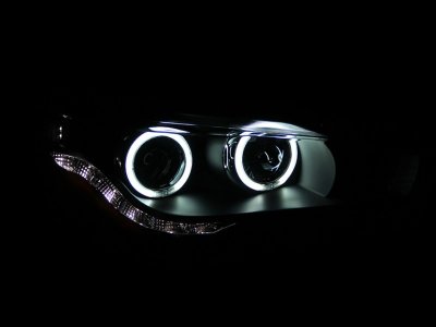 Mitsubishi Lancer 2008-2015 Projector Headlights Black CCFL Halo LED
