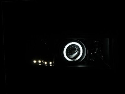 Dodge Ram 1994-2001 Black Projector Headlights with CCFL Halo and LED