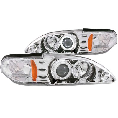 Ford Mustang 1994-1998 Projector Headlights Chrome Halo
