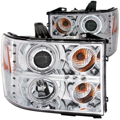 GMC Sierra 2007-2013 Clear Projector Headlights with CCFL Halo and LED