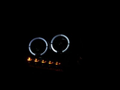 Ford F150 2004-2008 Black Projector Headlights with Dual Halo and LED