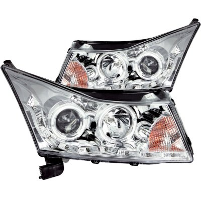 Chevy Cruze 2011-2012 Projector Headlights Chrome Halo LED DRL