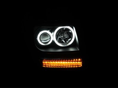 Pair Black Halo Projector Headlights w/ LED Signal for 2007-2012 Dodge Nitro 