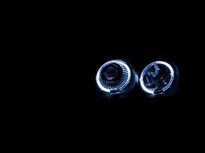GMC Yukon Denali 2001-2006 Black Projector Headlights with Halo