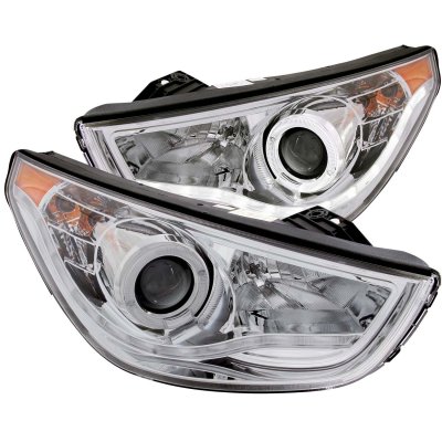 Hyundai Tucson 2010-2012 Projector Headlights Chrome CCFL Halo LED DRL