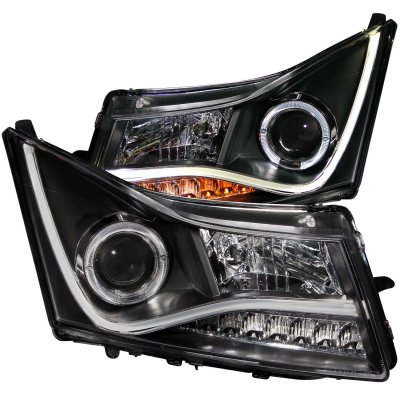 Chevy Cruze 2011-2012 Projector Headlights Black Halo LED Bar