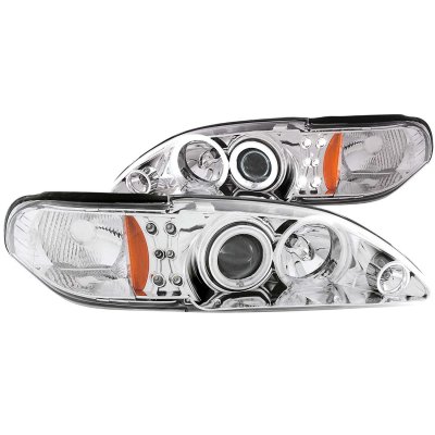 Ford Mustang 1994-1998 Projector Headlights Chrome CCFL Halo LED
