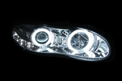 Chevy Camaro 1998-2002 Clear Projector Headlights with Halo and LED