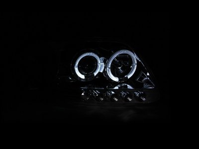 Ford Expedition 1997-2002 Clear Projector Headlights with Halo and LED