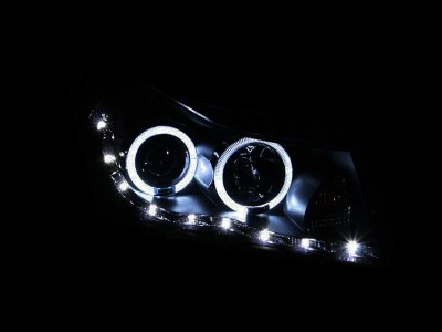 Chevy Cruze 2011-2012 Projector Headlights Chrome Halo LED DRL
