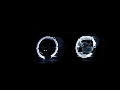 Chevy Silverado 1999-2002 Black Projector Headlights Halo LED