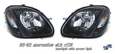 Mercedes Benz SLK 1998-2004 Depo Black Euro Headlights