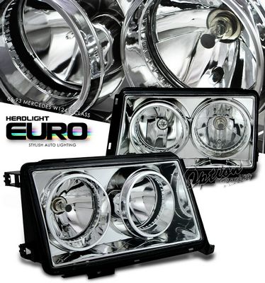 Mercedes Benz E Class 1986-1993 Clear Euro Headlights