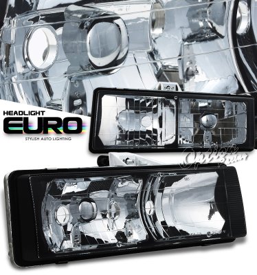 Chevy Astro 1995-2005 Black Euro Headlights