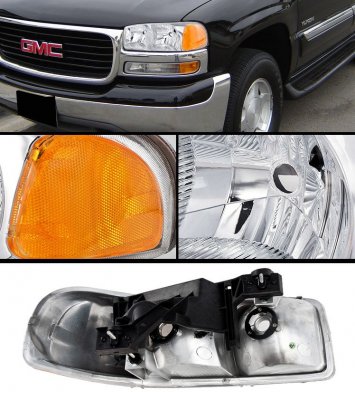 GMC Sierra 1500HD 2001-2007 Chrome Headlights
