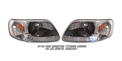 Ford Expedition 1997-2002 Smoked Euro Headlights with LED City Lights