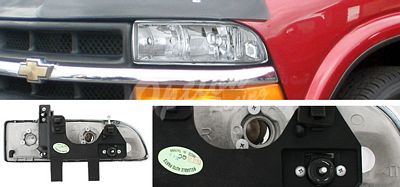Chevy S10 Pickup 1998-2004 Clear Euro Headlights