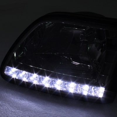 Ford Expedition 1997-2002 Smoked Euro Headlights with LED DRL