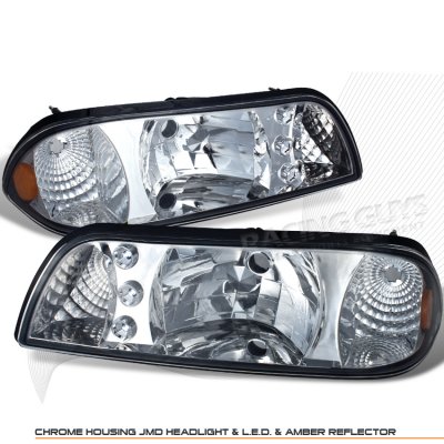 Ford Mustang 1987-1993 Clear Euro Headlights with LED