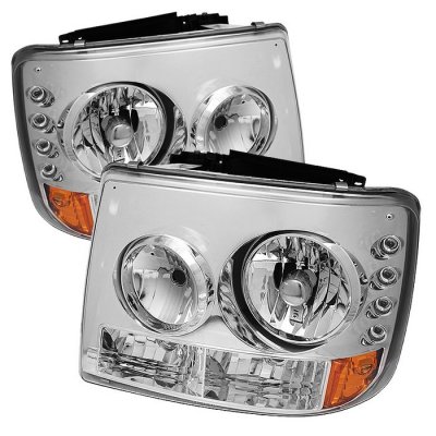 Chevy Suburban 2000-2006 Clear Headlights and Bumper Lights Conversion with LED