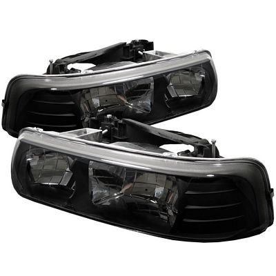 Chevy Suburban 2000-2006 Black Crystal Headlights