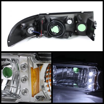 Chevy Caprice 1991-1996 Clear Euro Headlights with LED