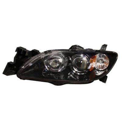Mazda 3 2004-2008 Black Left Driver Side Euro Headlights