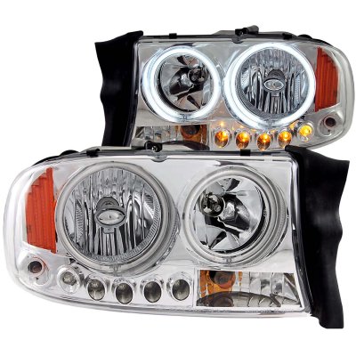 Chrome Headlight Assemblies For 1997-2004 Dodge Dakota & 1998-2003 Durango (Pair)