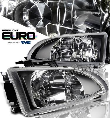 Honda Civic 1992-1995 TYC Black Euro Headlights