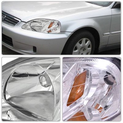 Honda Civic 1999-2000 Clear Euro Headlights