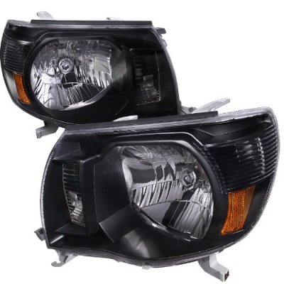Fit For 2005-2011 Toyota Tacoma Pair Black Headlights Head Lamps Left+Right New