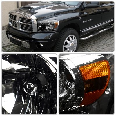 Dodge Ram 3500 2006-2009 Smoked Euro Headlights