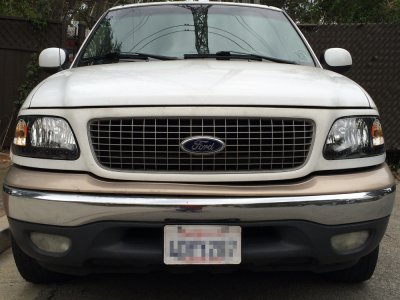 Ford F150 1997-2003 Black Chrome Headlights LED DRL
