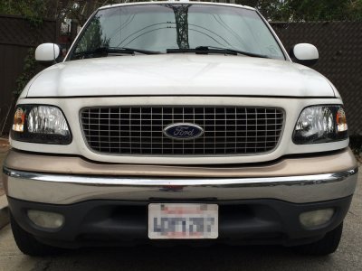Ford Expedition 1997-2002 Black Chrome Headlights LED DRL