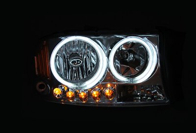 Dodge Durango 1998-2003 CCFL Halo Headlights Chrome LED