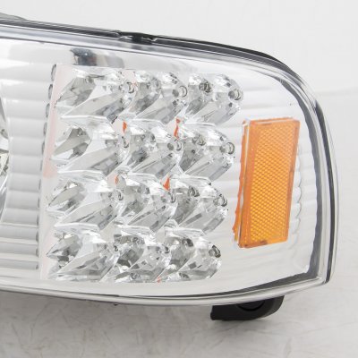 Dodge Ram 2500 1994-2001 Clear Euro Headlights with LED Corner Lights