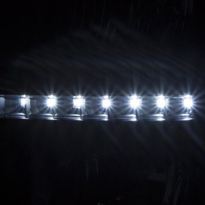 Chevy Silverado 1500 2014-2015 Black Headlights LED DRL