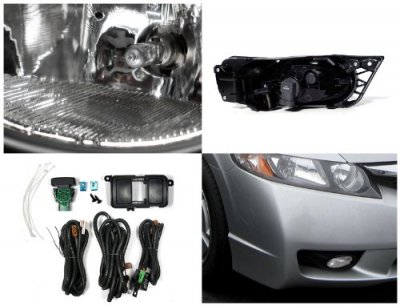 Honda Civic Sedan 2009-2011 Clear Fog Lights Kit