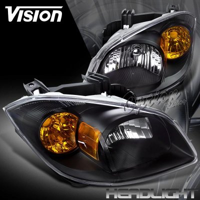 Pontiac Pursuit 2005-2006 Headlights with Black Housing