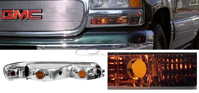 GMC Yukon 2000-2006 Smoked Amber Front Bumper Lights