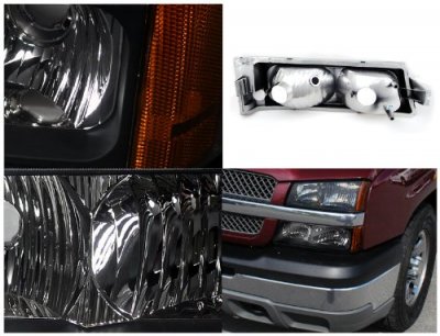 Chevy Silverado 2003-2006 Black Crystal Bumper Lights