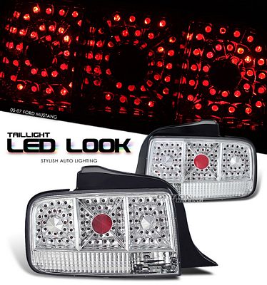 Ford Mustang 2005-2009 Clear LED Look Tail Lights