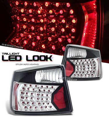 Dodge Charger 2006-2008 Black LED Look Tail Lights