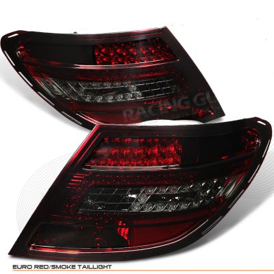 Mercedes Benz C Class 2008-2010 Red and Smoked LED Tail Lights